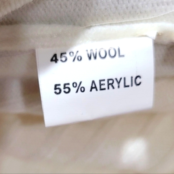 XXL Wool Blend Cream Button Down Cardigan - Picture 5 of 6